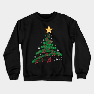 Music Notes Christmas Tree Crewneck Sweatshirt